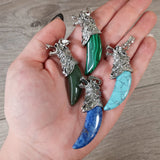 Gemstone Wolf Tooth Pendant