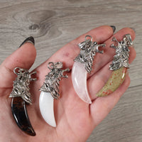 Gemstone Wolf Tooth Pendant