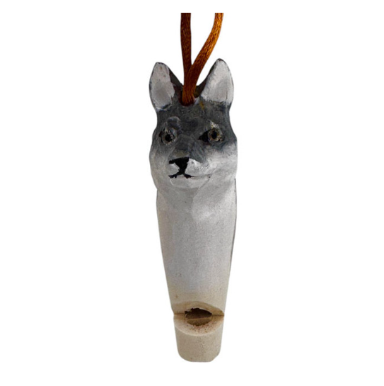 Hand Carved Wolf Whistle