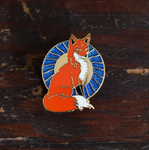 Red Fox & Sun Enamel Pin