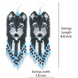 Handmade Beaded Wolf Earrings