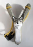 Hand Carved Wolf Slingshot
