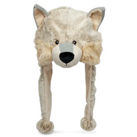 Wolf Hat with Pom Poms