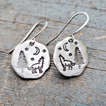 Rustic Wolf Earrings
