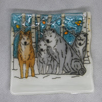 Glass Wolf Dish
