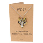 Inspirational Stylized Wolf Face Necklace