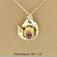 Rhinestone Fox Necklace